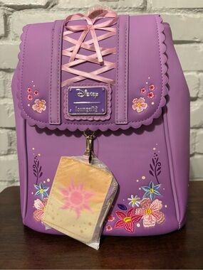 Loungefly Lavender Rapunzel Floral Mini Backpack